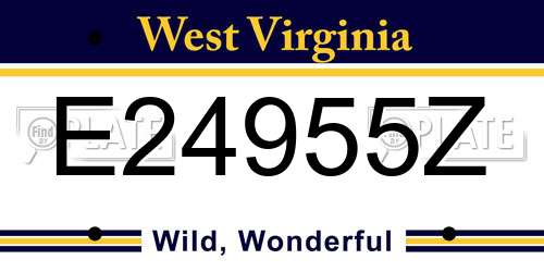 E24955Z West Virginia License Plate