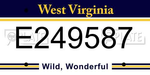 E249587 West Virginia License Plate