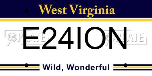 E24ION West Virginia License Plate