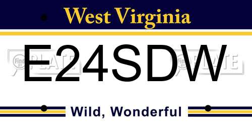 E24SDW West Virginia License Plate