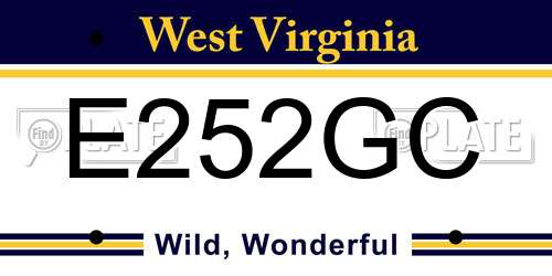 E252GC West Virginia License Plate