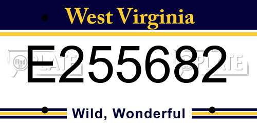 E255682 West Virginia License Plate