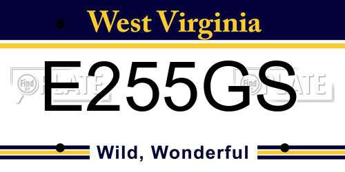 E255GS West Virginia License Plate