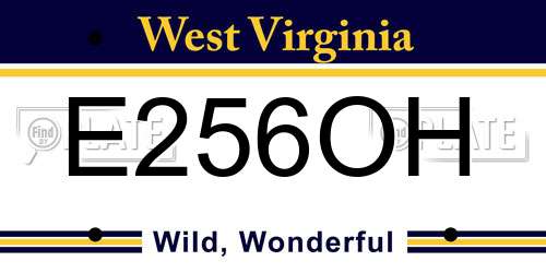 E256OH West Virginia License Plate