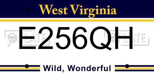 E256QH West Virginia License Plate