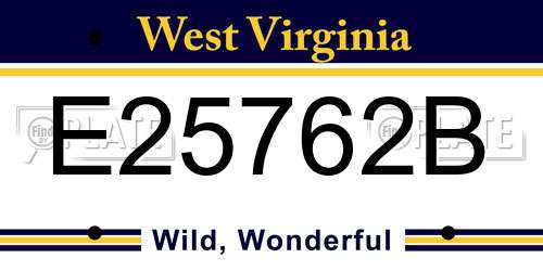 E25762B West Virginia License Plate