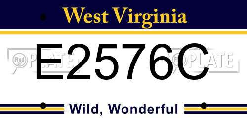 E2576C West Virginia License Plate