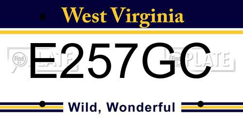 E257GC West Virginia License Plate