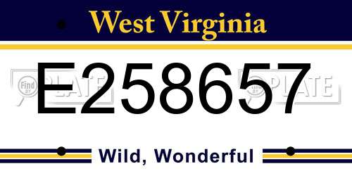 E258657 West Virginia License Plate