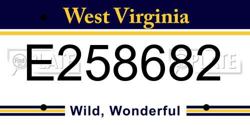 E258682 West Virginia License Plate