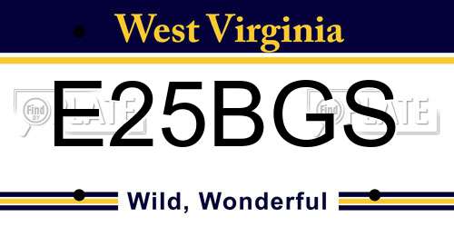 E25BGS West Virginia License Plate