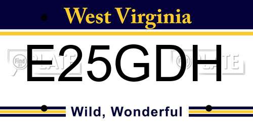 E25GDH West Virginia License Plate