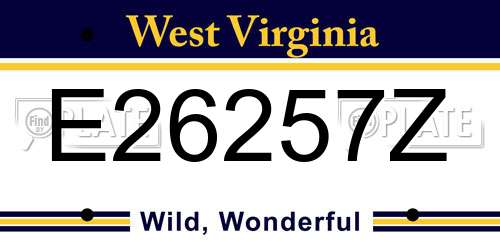 E26257Z West Virginia License Plate