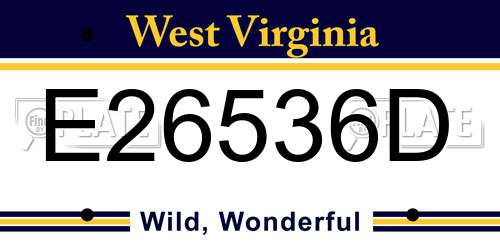 E26536D West Virginia License Plate