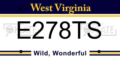 E278TS West Virginia License Plate