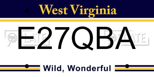 E27QBA West Virginia License Plate