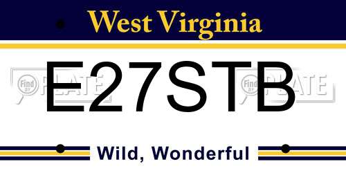 E27STB West Virginia License Plate