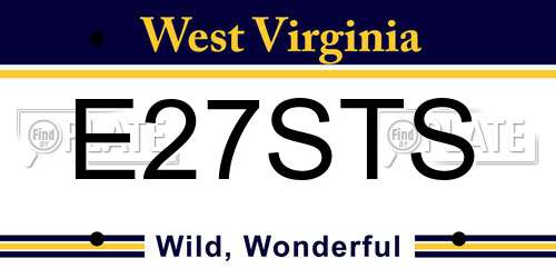 E27STS West Virginia License Plate