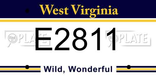 E2811 West Virginia License Plate