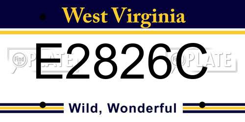 E2826C West Virginia License Plate