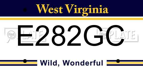 E282GC West Virginia License Plate