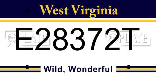 E28372T West Virginia License Plate