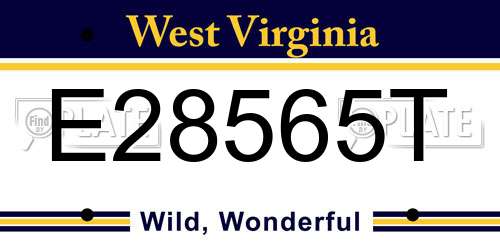 E28565T West Virginia License Plate