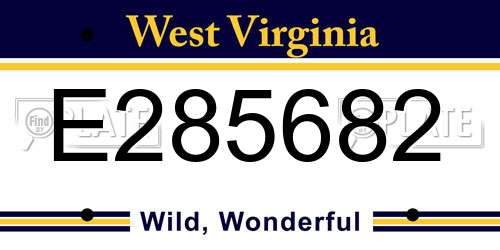 E285682 West Virginia License Plate