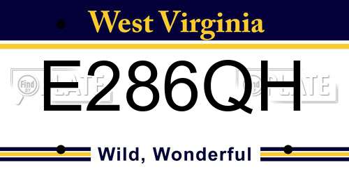 E286QH West Virginia License Plate