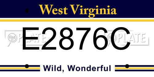 E2876C West Virginia License Plate