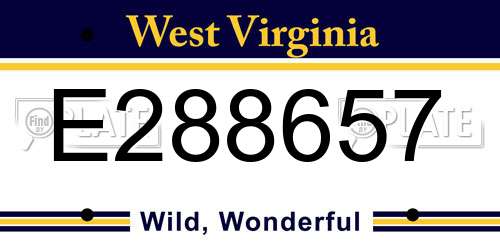 E288657 West Virginia License Plate