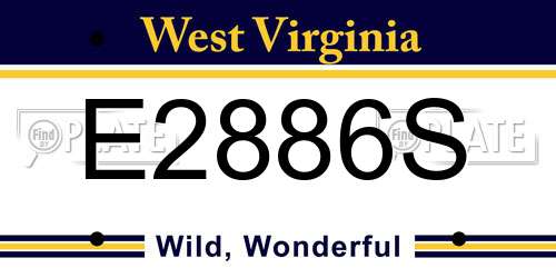 E2886S West Virginia License Plate