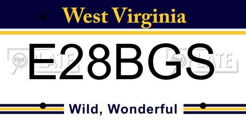 E28BGS West Virginia License Plate