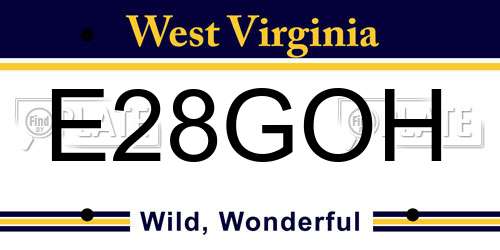 E28GOH West Virginia License Plate