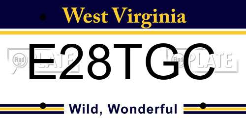 E28TGC West Virginia License Plate