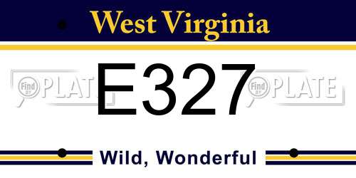 E327 West Virginia License Plate