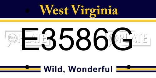 E3586G West Virginia License Plate