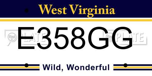E358GG West Virginia License Plate