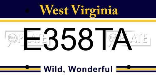 E358TA West Virginia License Plate