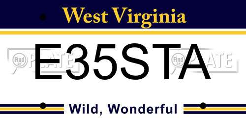 E35STA West Virginia License Plate