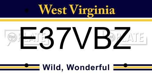 E37VBZ West Virginia License Plate