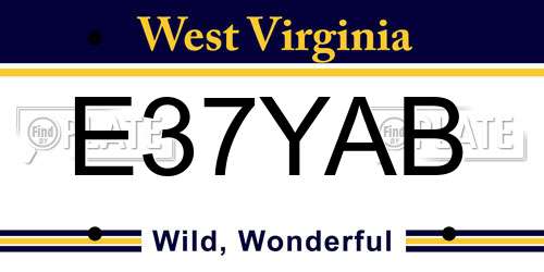 E37YAB West Virginia License Plate