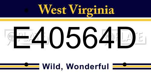 E40564D West Virginia License Plate