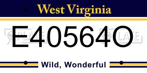 E40564O West Virginia License Plate
