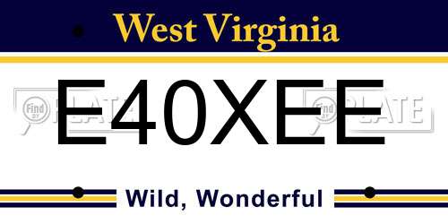 E40XEE West Virginia License Plate