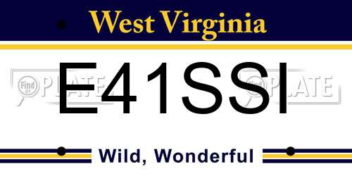 E41SSI West Virginia License Plate
