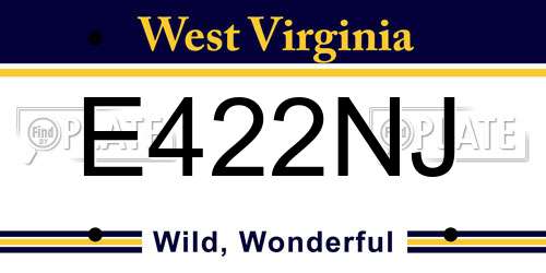 E422NJ West Virginia License Plate