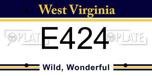 E424 West Virginia License Plate