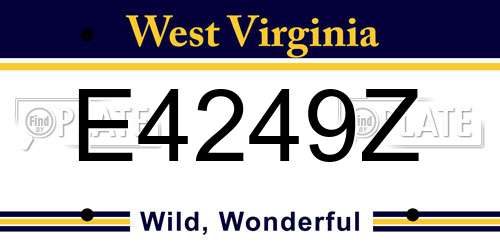 E4249Z West Virginia License Plate