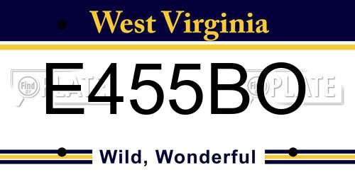 E455BO West Virginia License Plate